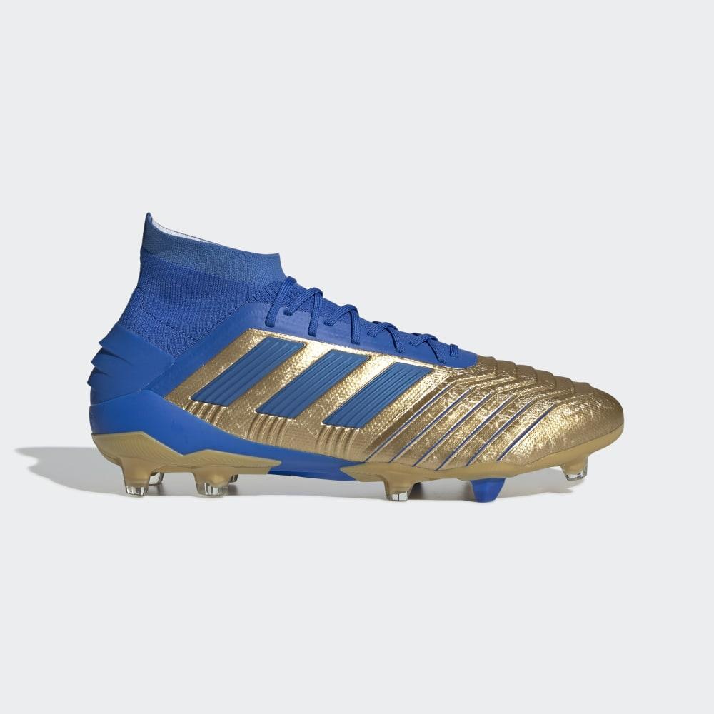 Adidas Men's Predator 19.1 Firm Ground Football Boots Gold Metal/Blue/White Ireland F35608